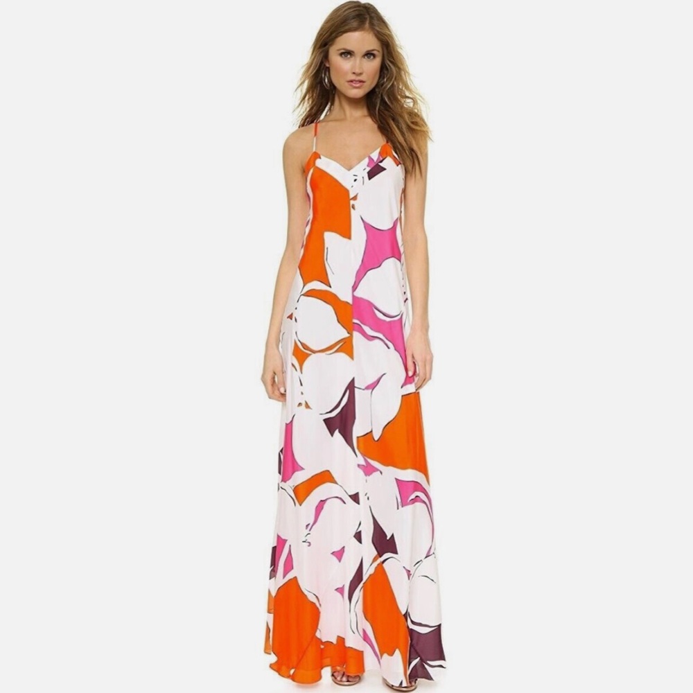 DVF Diane von Furstenberg BARTHS Eden Garden Silk Maxi Dress Retail $548